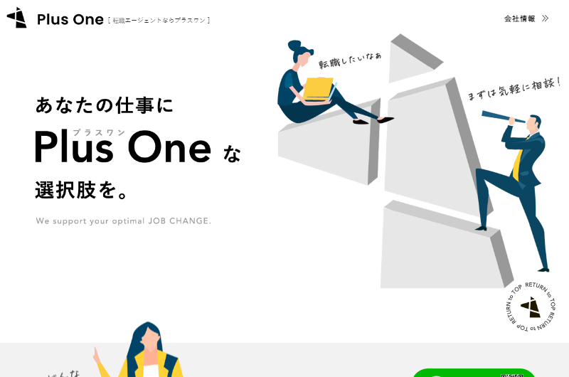 転職エージェントならプラスワン